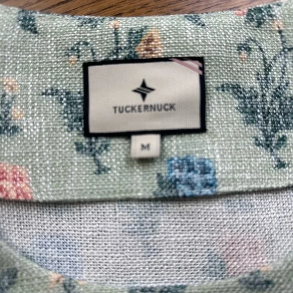 Tuckernuck Jardin Floral Fringe Tunic Top Woven Pastel 3/4 Sleeve Cottage core M - Picture 4 of 9